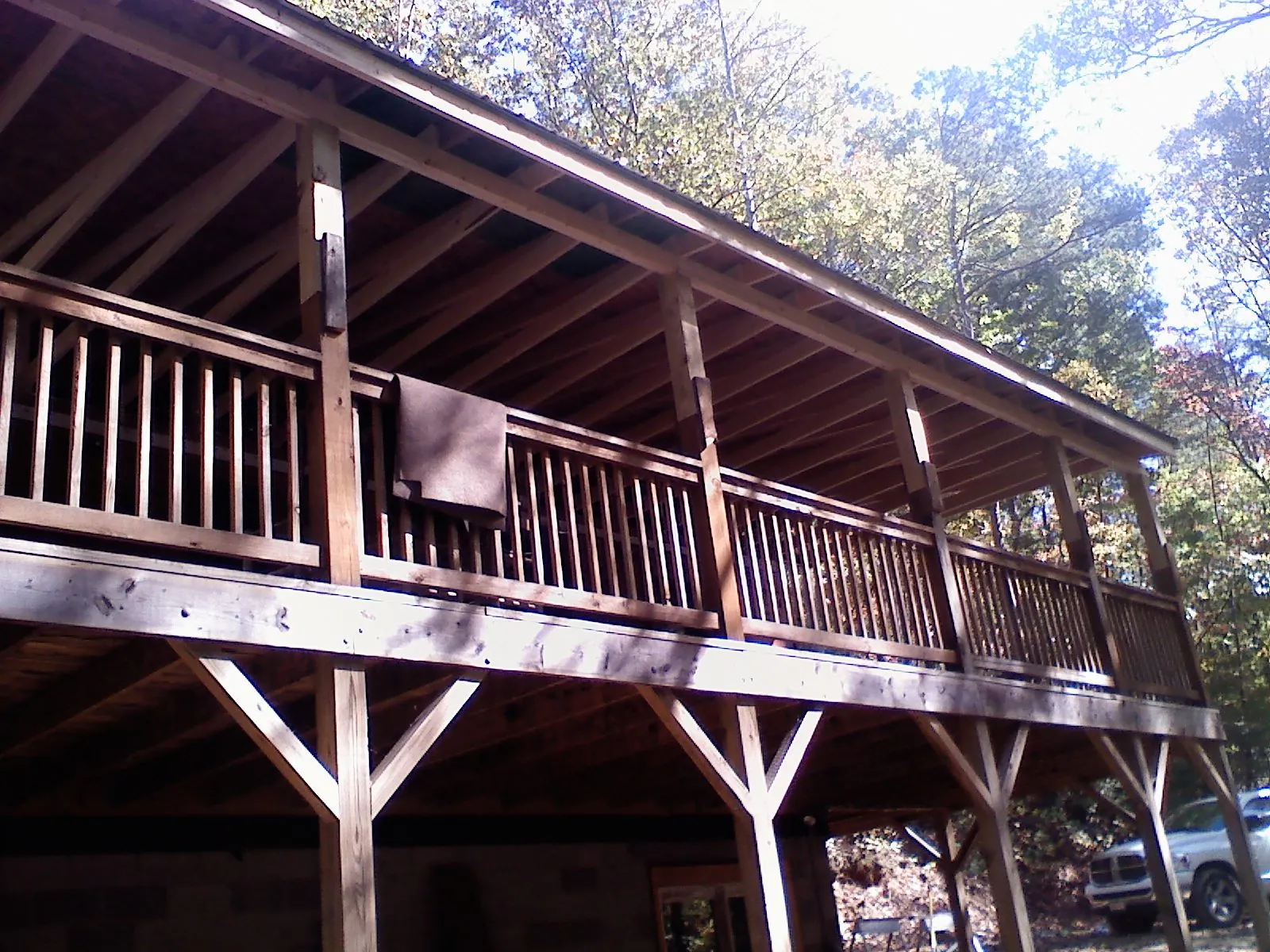 Timber framing under a new elevated porch and deck — Roof Leak Repair in Castle Creek by Roofing Brothers